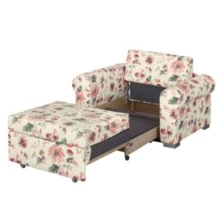 Fauteuil-lit Latina Basic Country -Chaises Soldes schlafsessel latina iii flachgewebe gebluemt beige rot 3641313