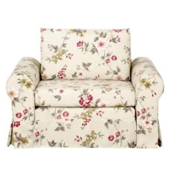 Fauteuil-lit Latina Country Avec Housse -Chaises Soldes schlafsessel latina v flachgewebe gebluemt creme 4132820