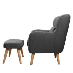 Fauteuil Ribolt -Chaises Soldes sessel ribolt mit hocker webstoff dunkelgrau 5214300